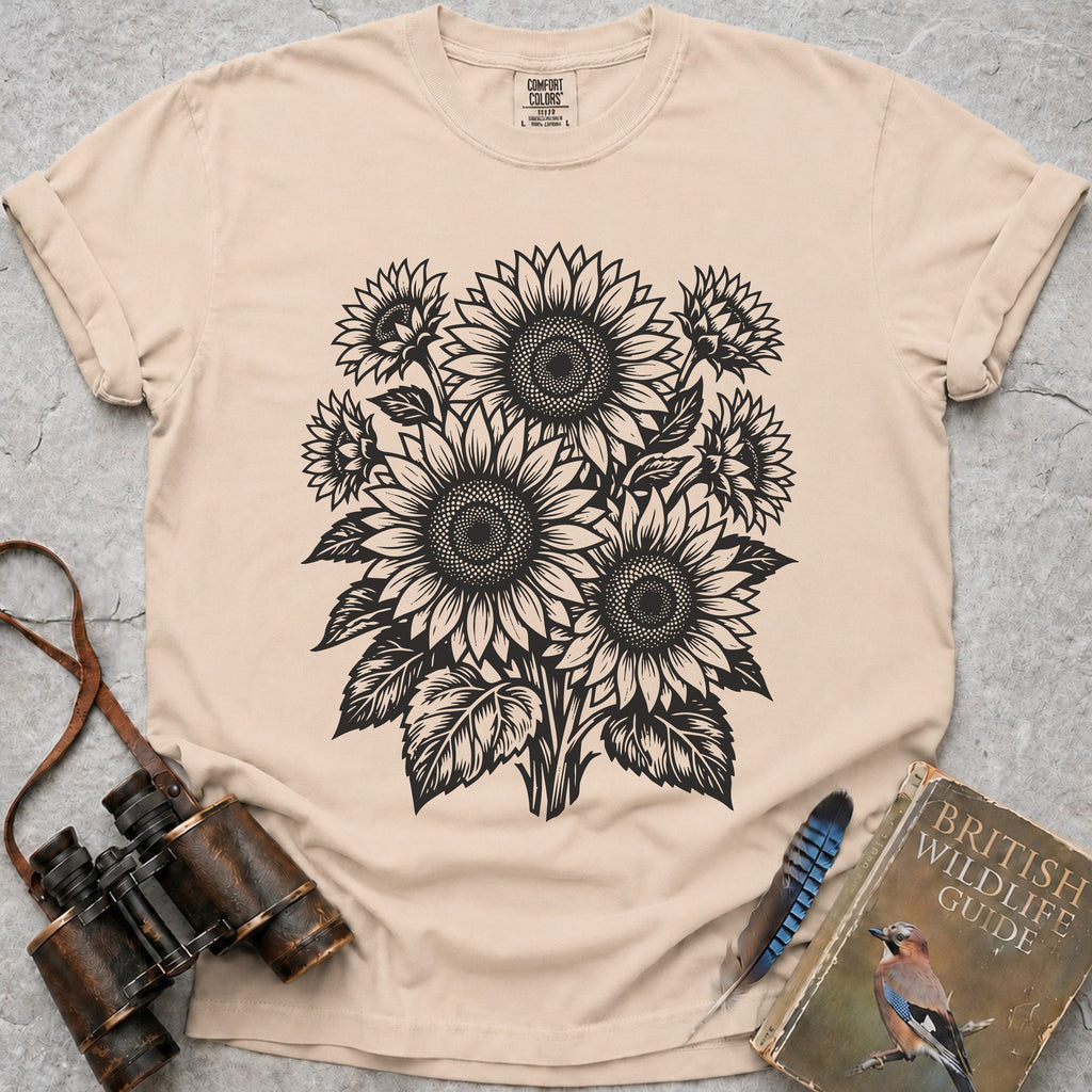 Ornate Sunflowers T-Shirt — ivory