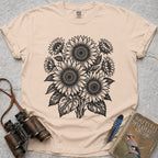 Ornate Sunflowers T-Shirt — ivory