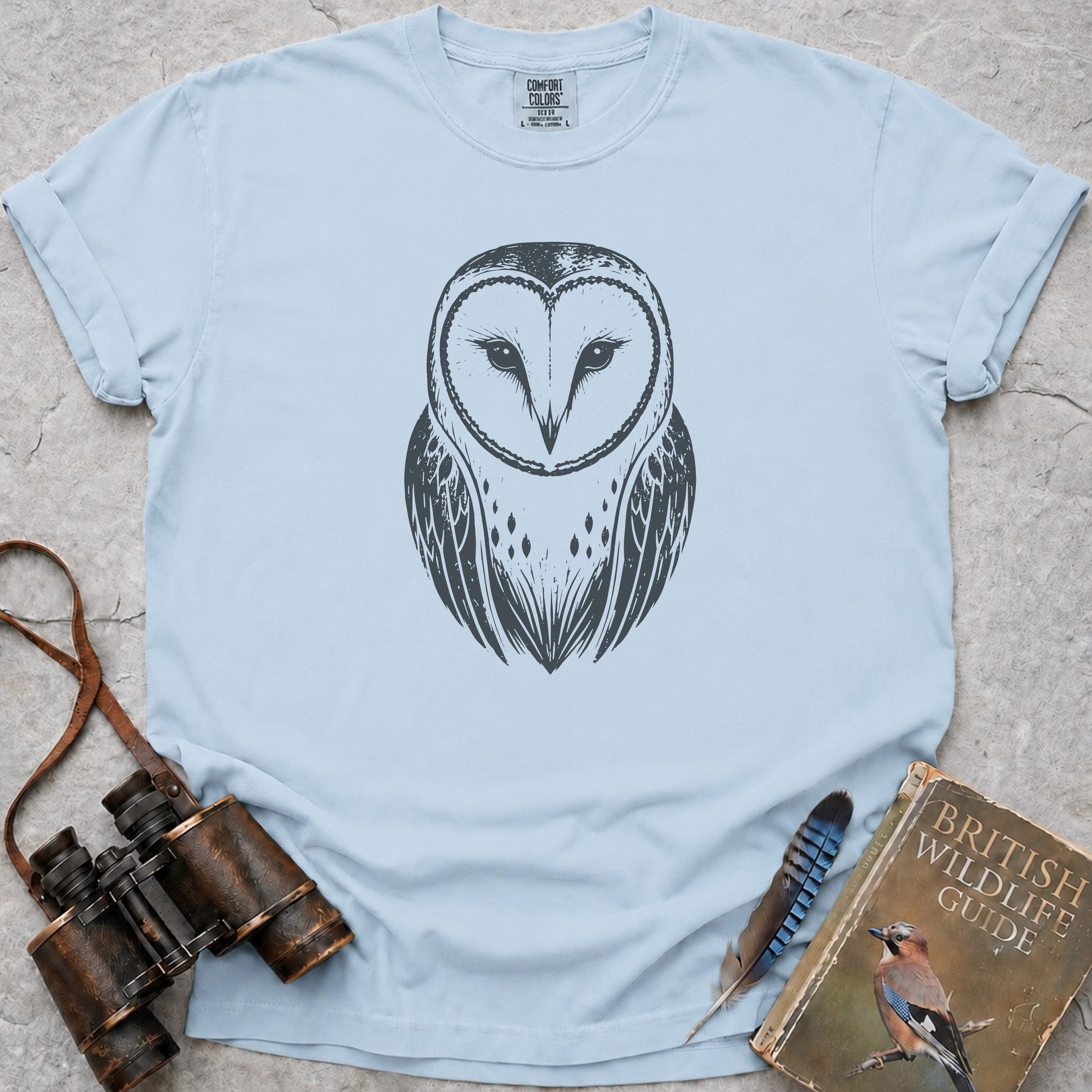 Owl Face T-Shirt — chambray