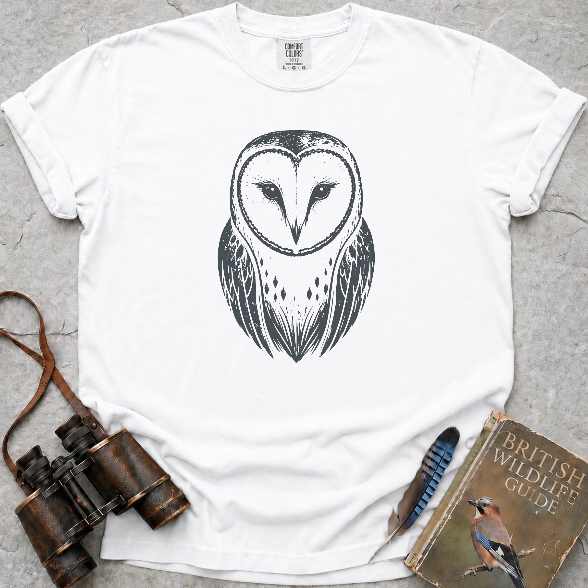 Owl Face T-Shirt — white