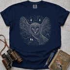 Owl in the Oak T-Shirt — true navy