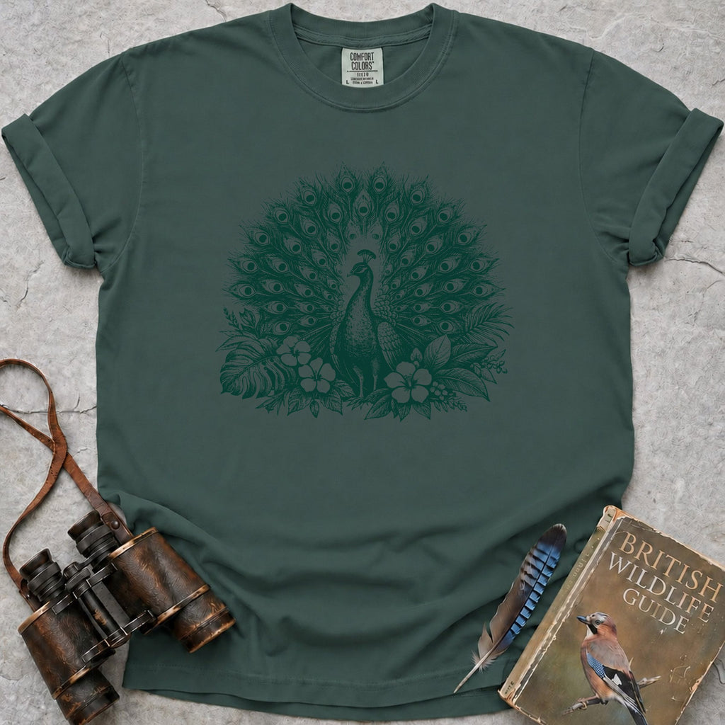 Peacock Bloom T-Shirt — blue spruce