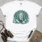Peacock Bloom T-Shirt — white