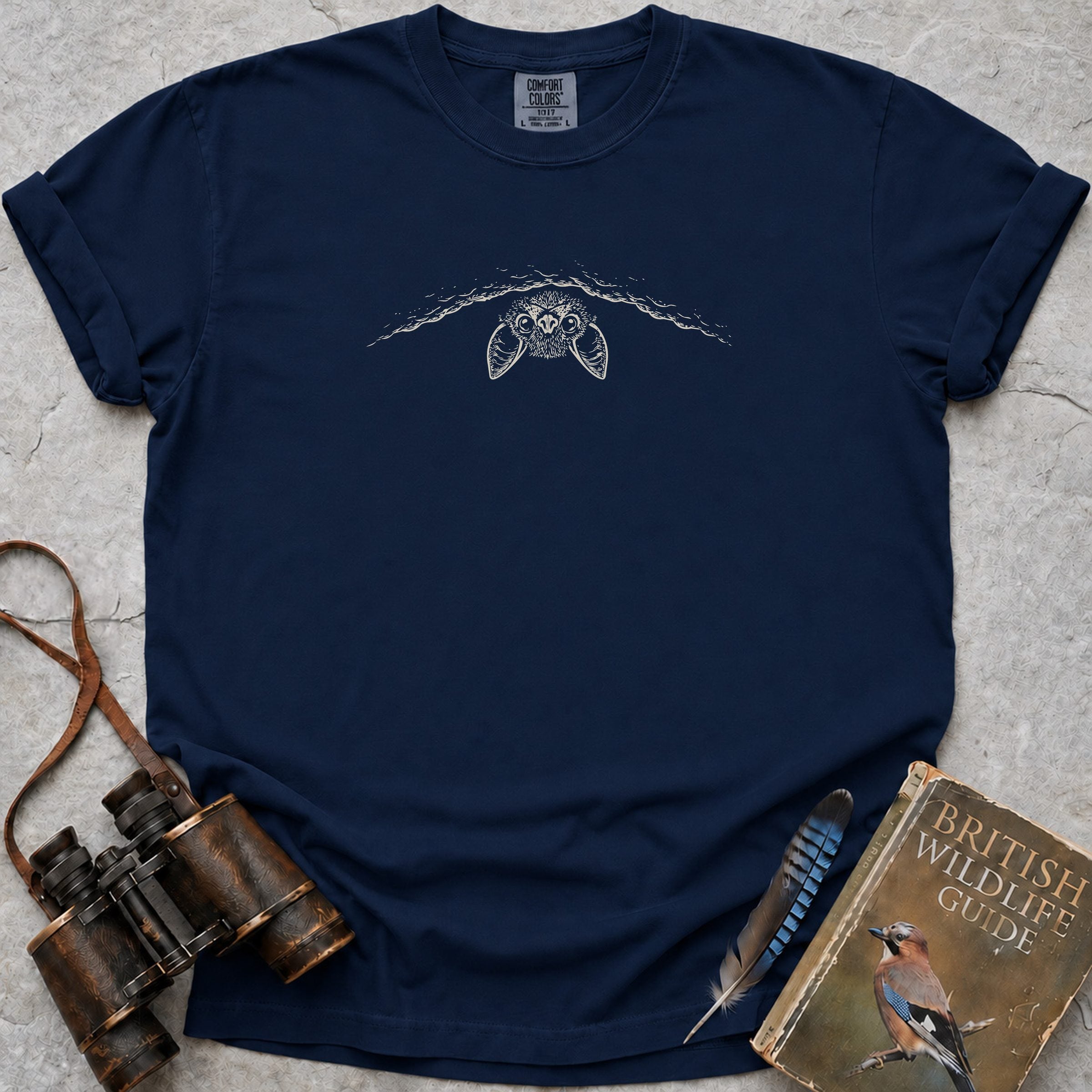 Peeping Bat T-Shirt — true navy