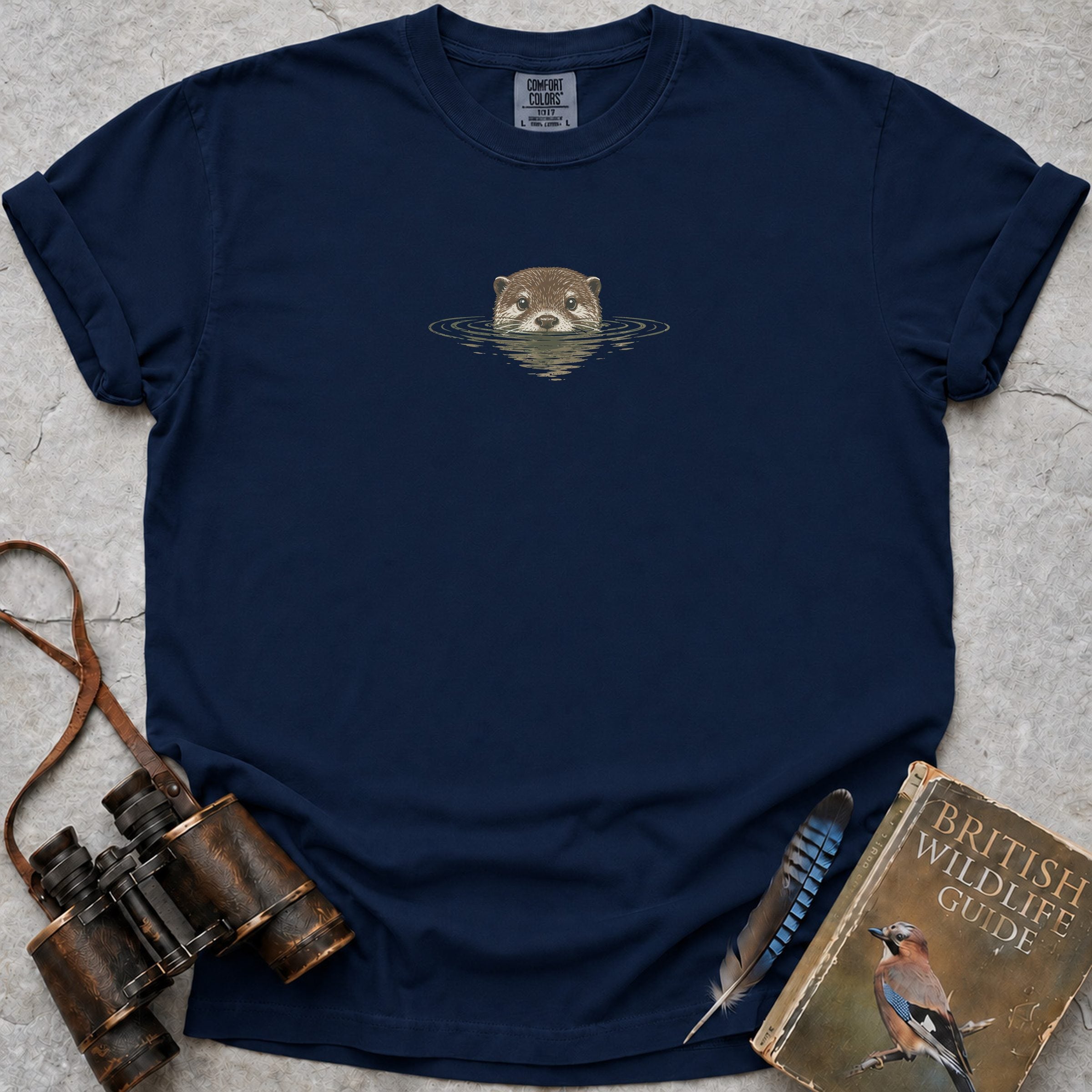 Peeping Otter T-Shirt — true navy
