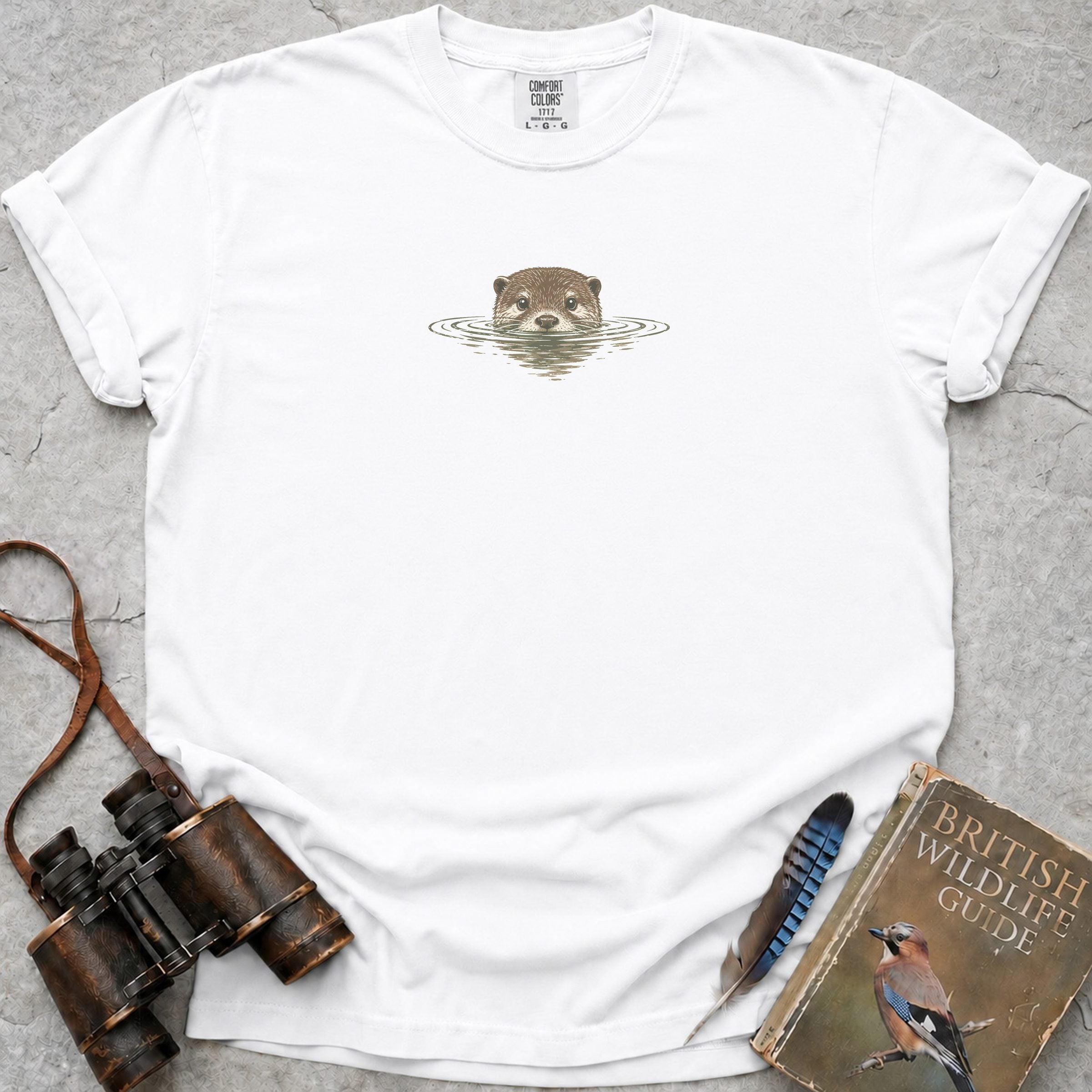 Peeping Otter T-Shirt — white