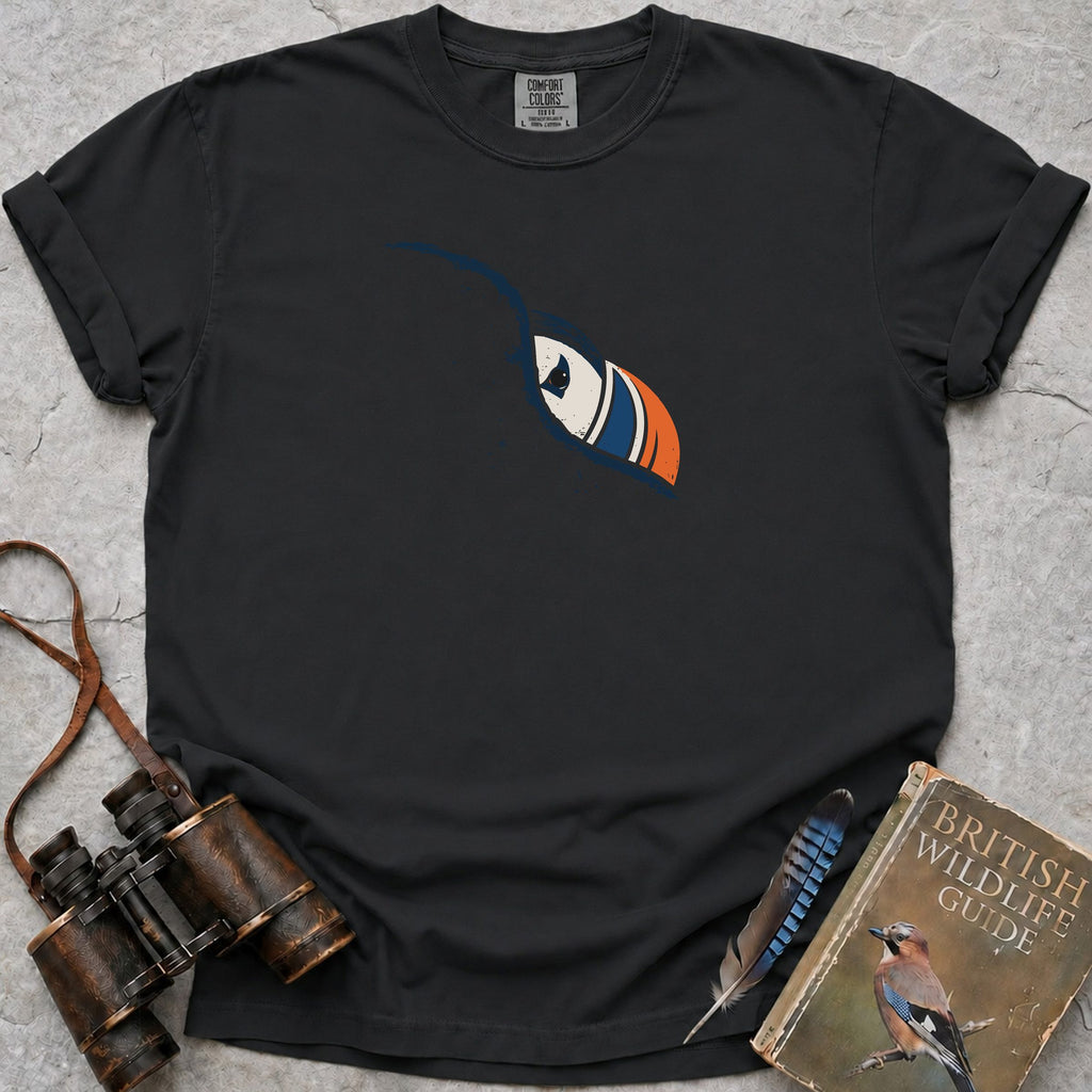 Peeping Puffin T-Shirt — black