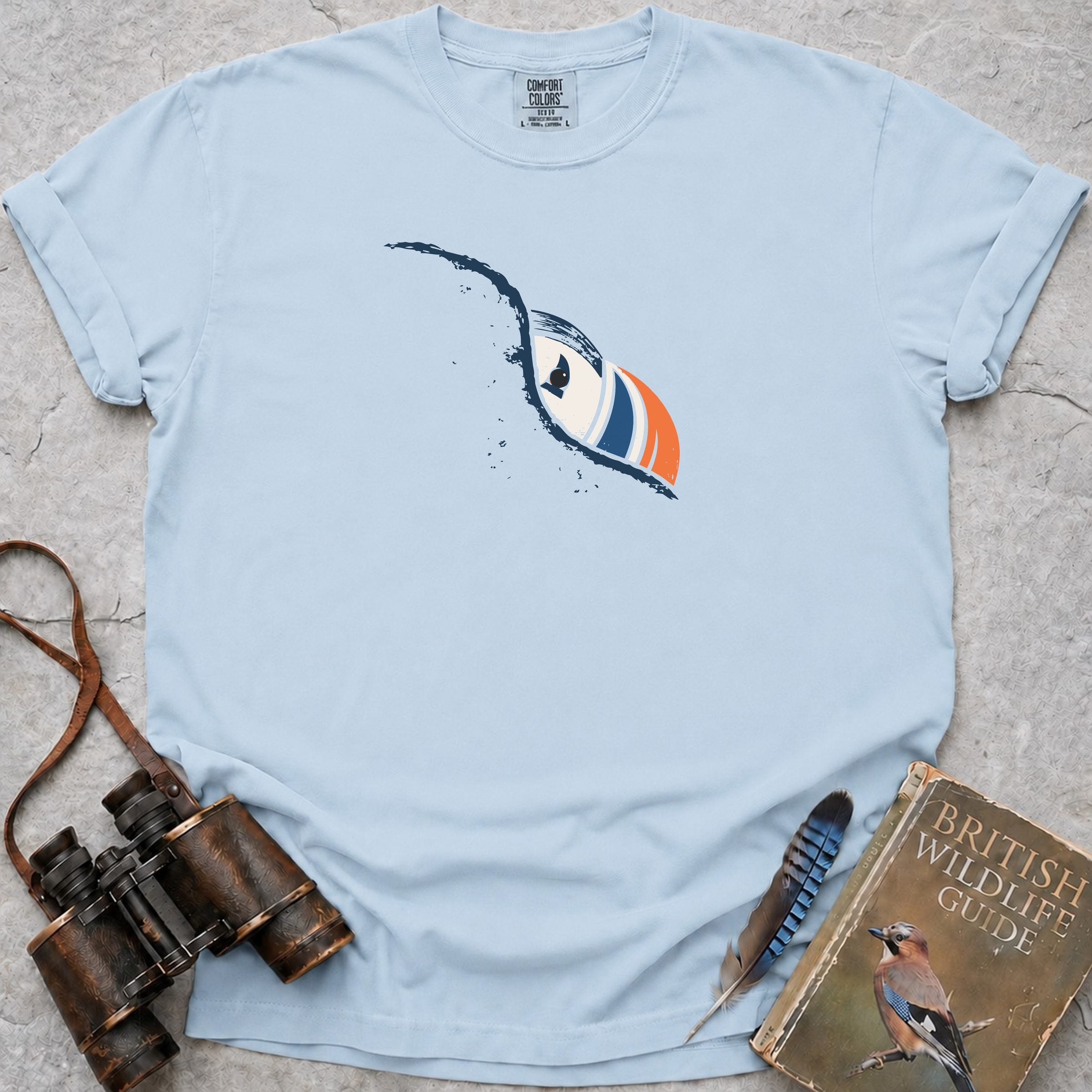 Peeping Puffin T-Shirt — chambray
