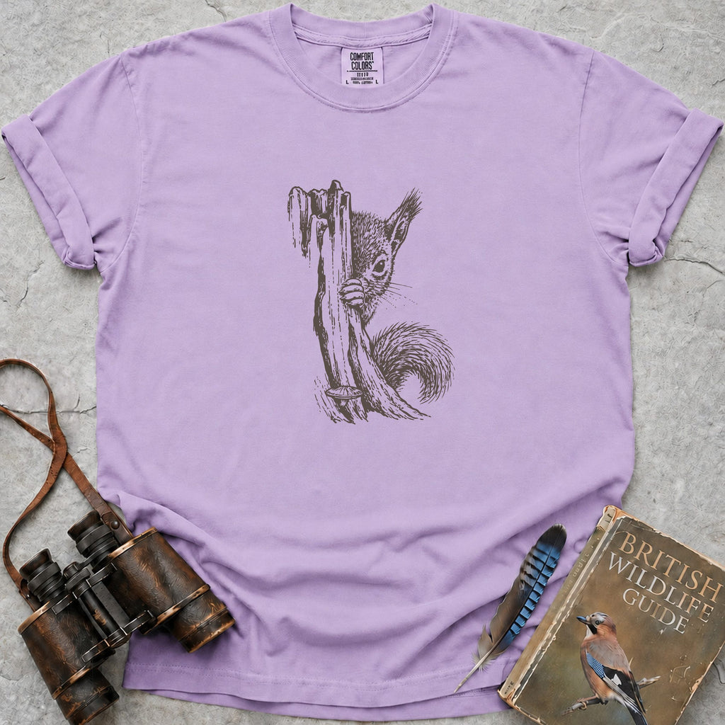 Peeping Squirrel T-Shirt — orchid