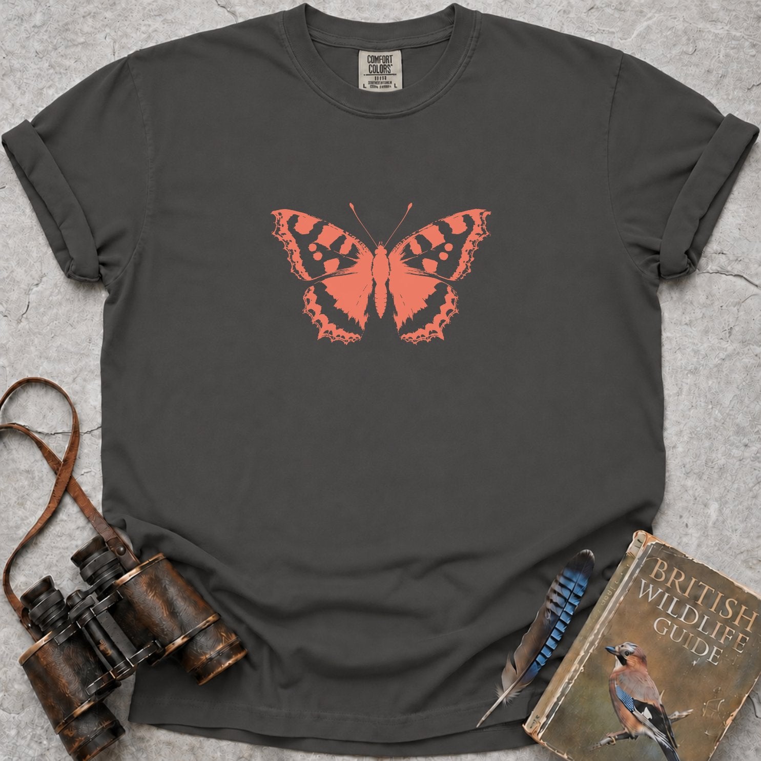Coral Tortoiseshell Butterfly T-Shirt