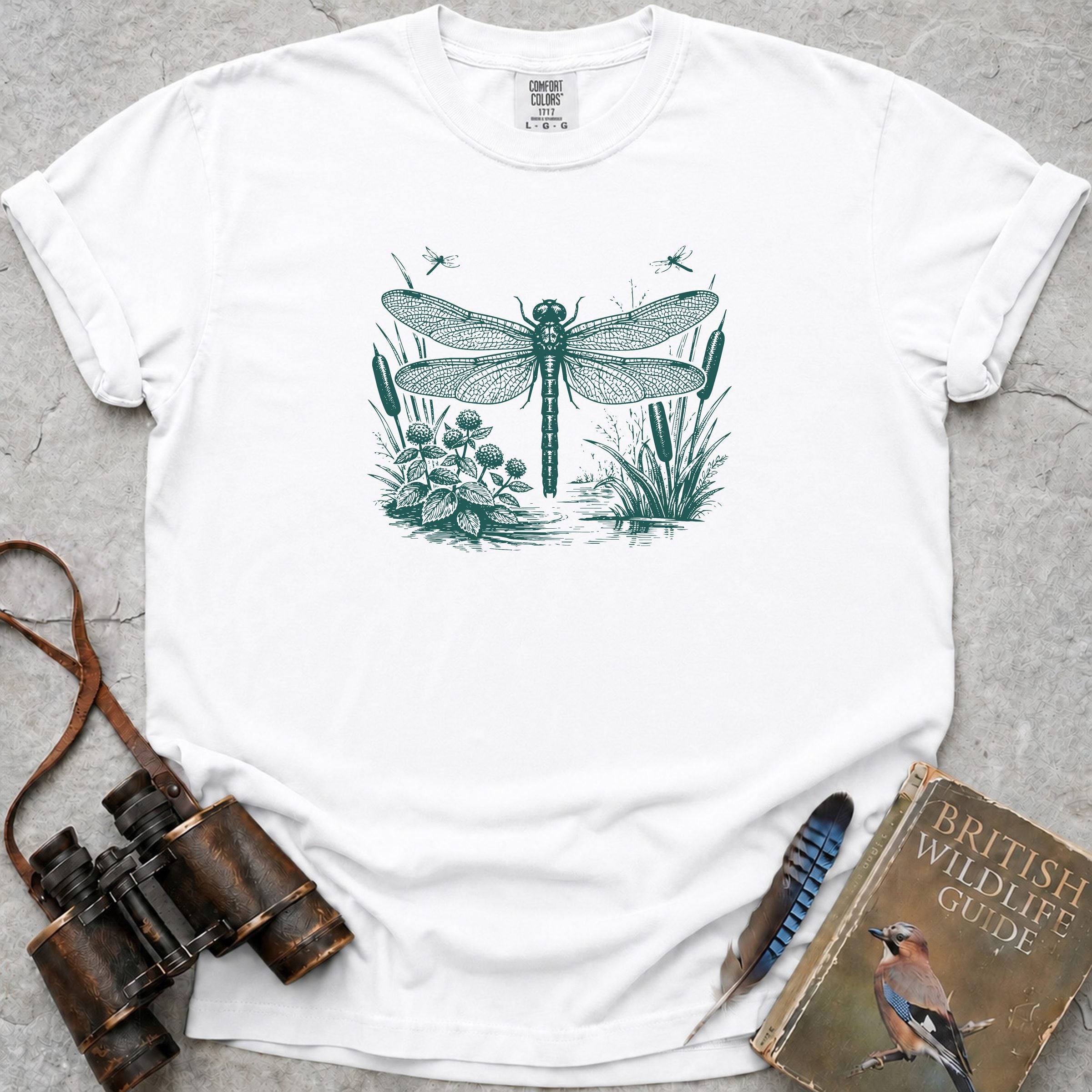 Pond Dragonfly T-Shirt — white