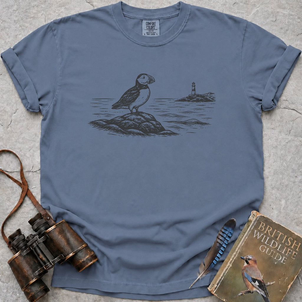 Puffin Lighthouse T-Shirt — blue jean