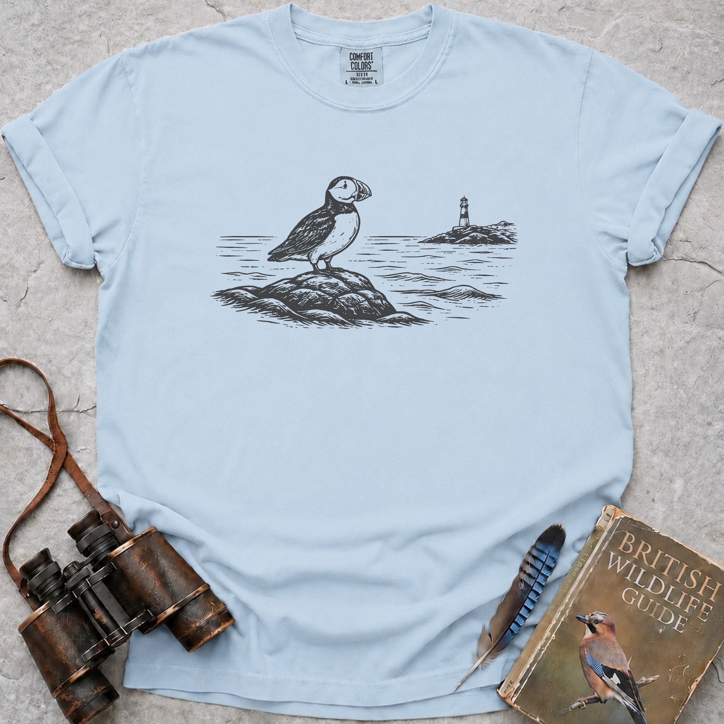Puffin Lighthouse T-Shirt — chambray