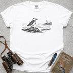 Puffin Lighthouse T-Shirt — white
