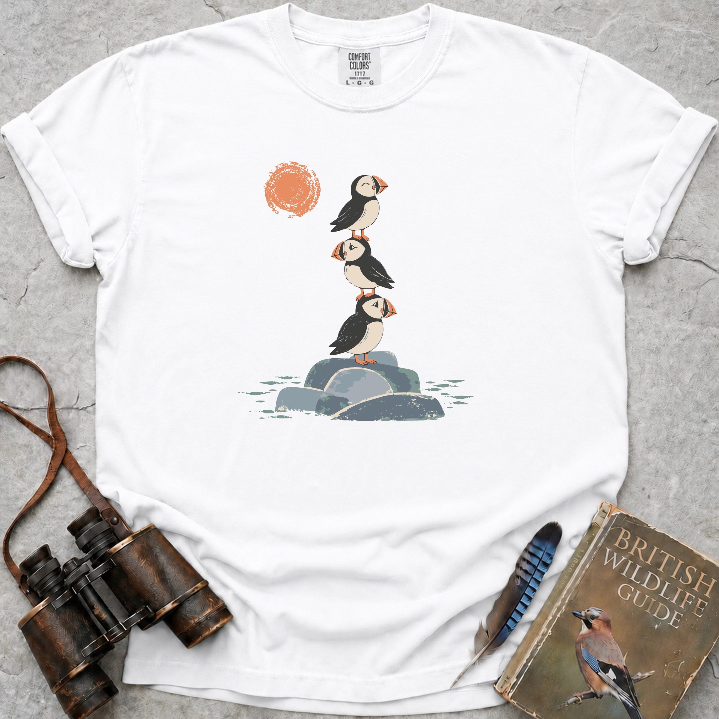 Puffin Trio T-Shirt — white