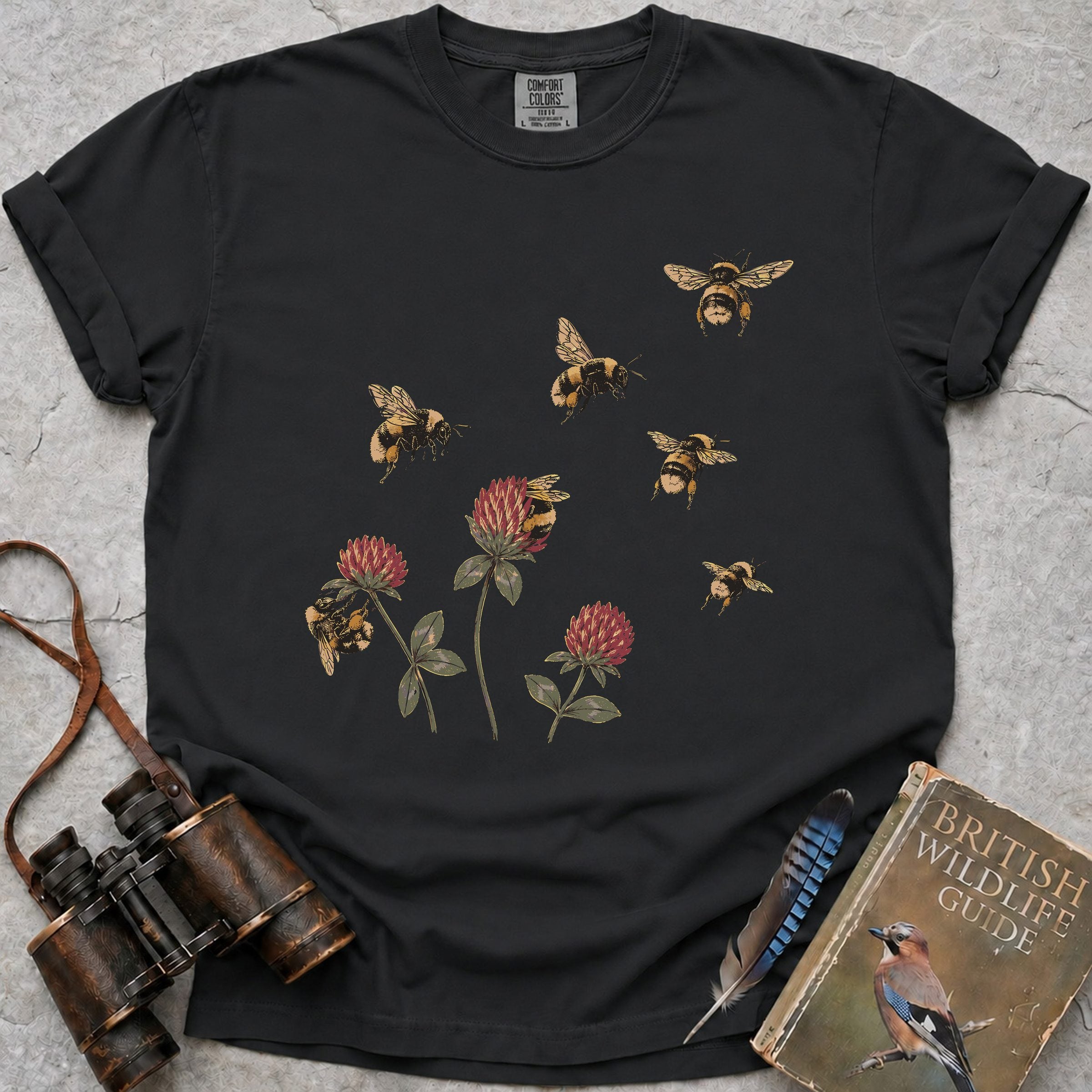 red-clover-buff-tailed-bumblebees — black