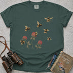 red-clover-buff-tailed-bumblebees — blue spruce