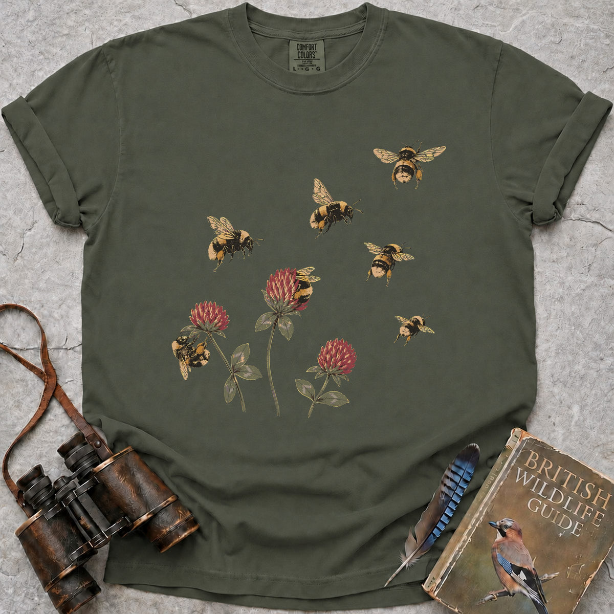 red-clover-buff-tailed-bumblebees — moss