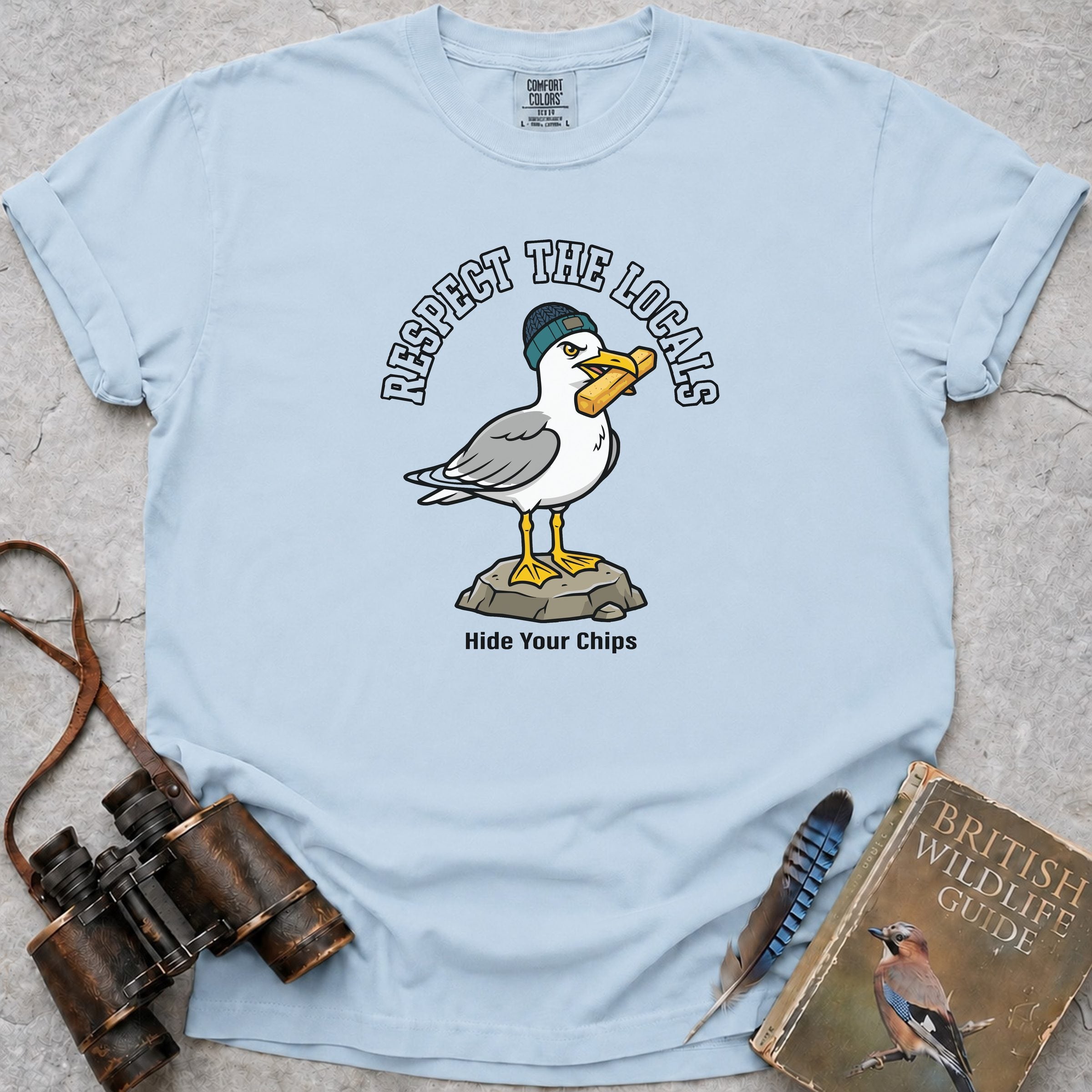 Respect The Locals Seagull T-Shirt — chambray