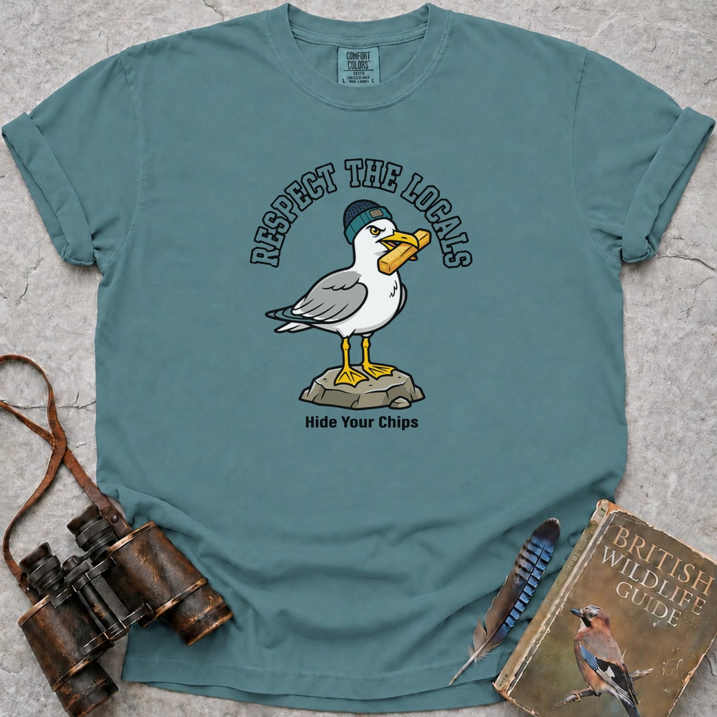 Respect The Locals Seagull T-Shirt — seafoam