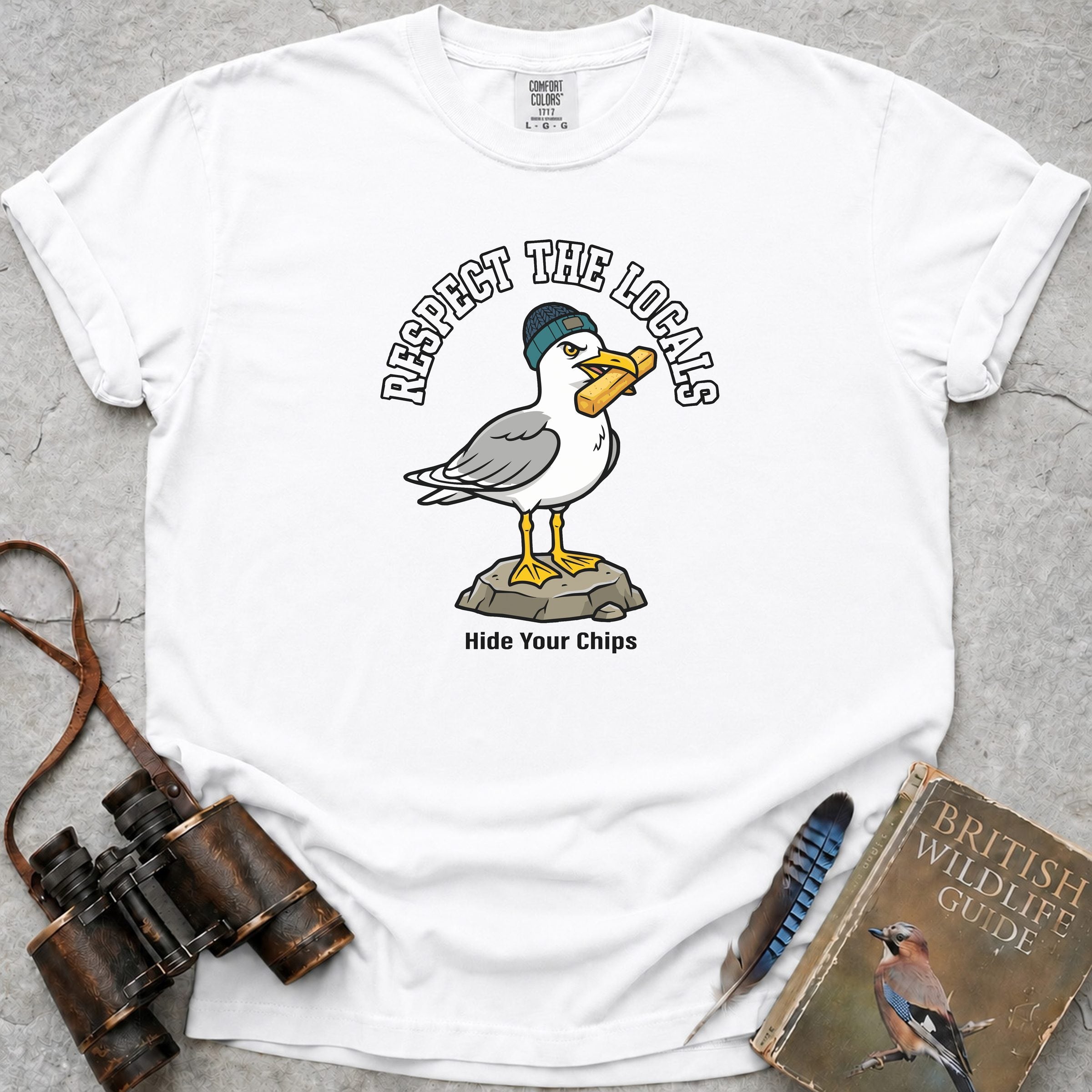 Respect The Locals Seagull T-Shirt — white