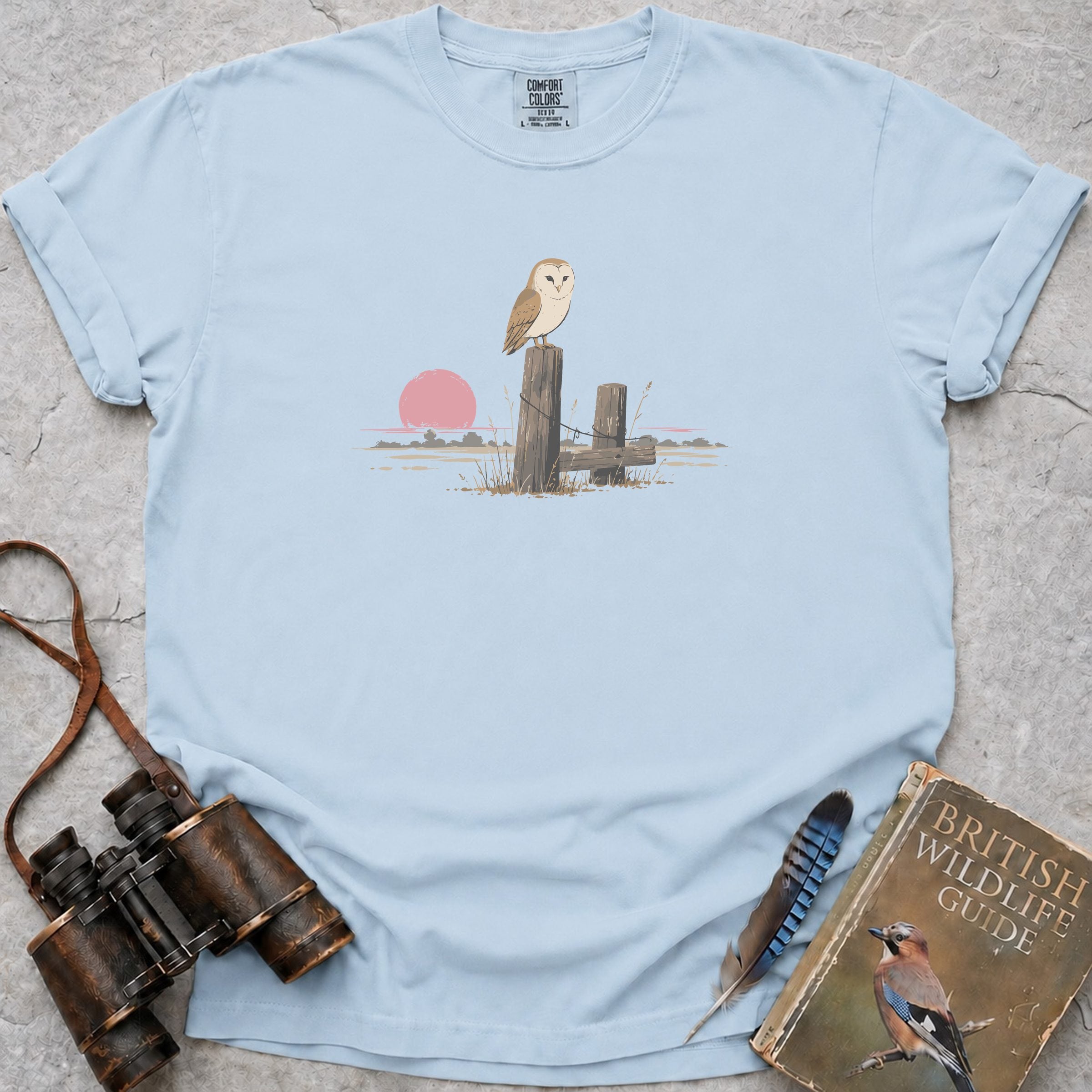 Resting Barn Owl T-Shirt — chambray
