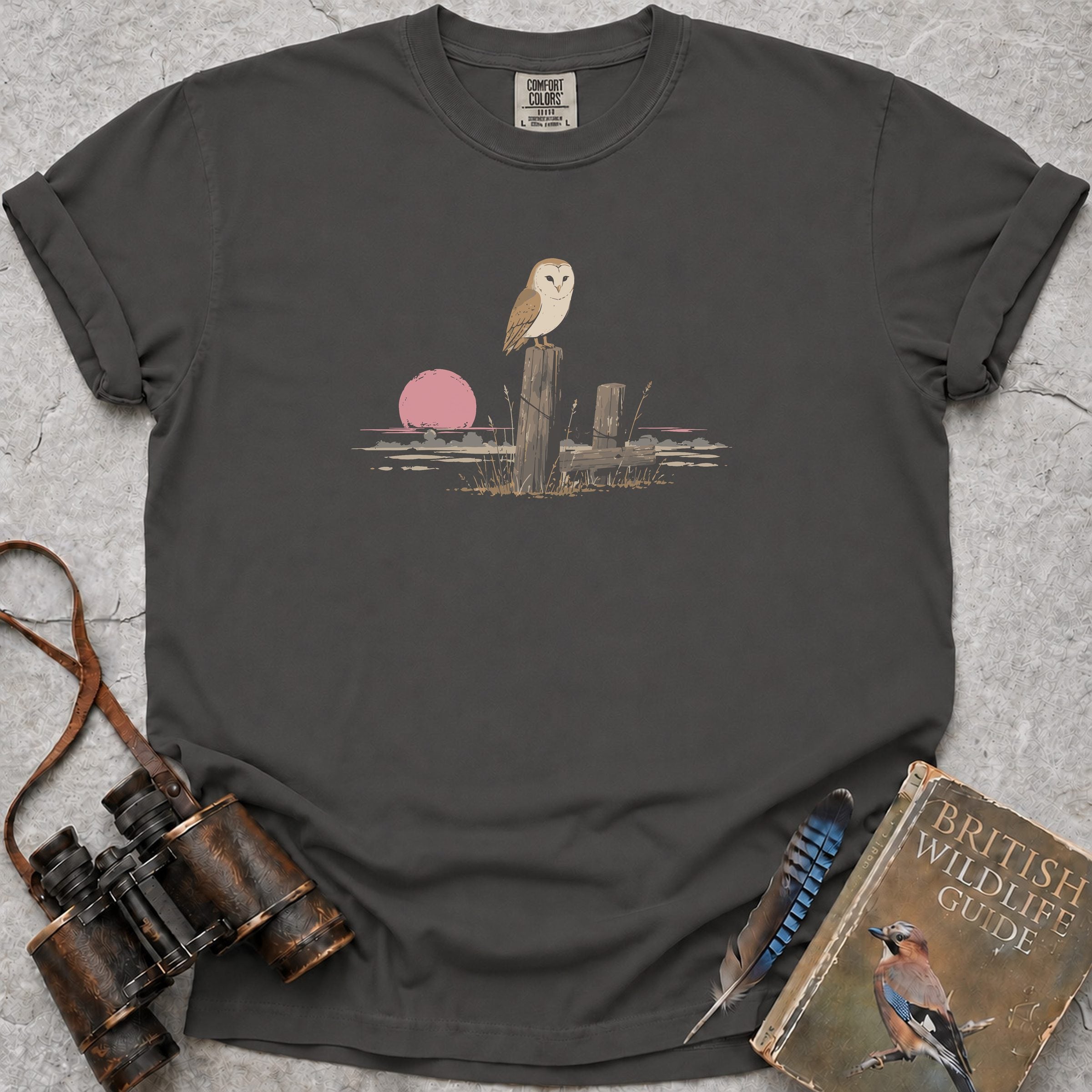 Resting Barn Owl T-Shirt — pepper