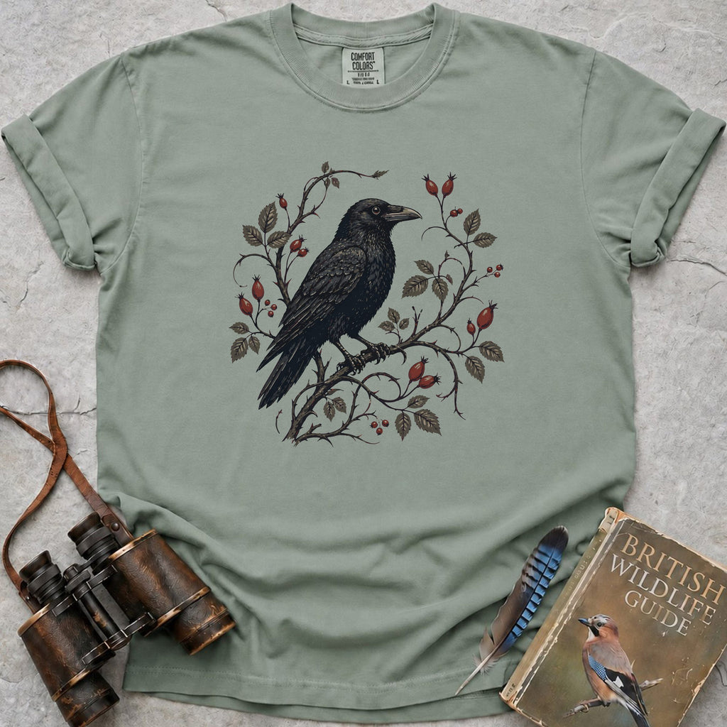 Rosehip Crowned Raven T-Shirt — bay