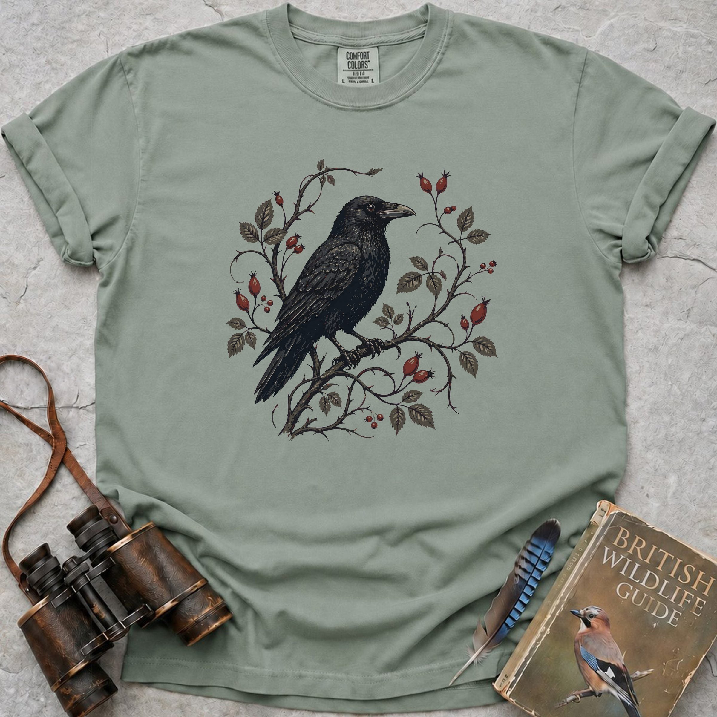 Rosehip Crowned Raven T-Shirt — bay