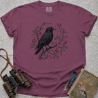 Rosehip Crowned Raven T-Shirt — berry