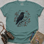 Rosehip Crowned Raven T-Shirt — seafoam