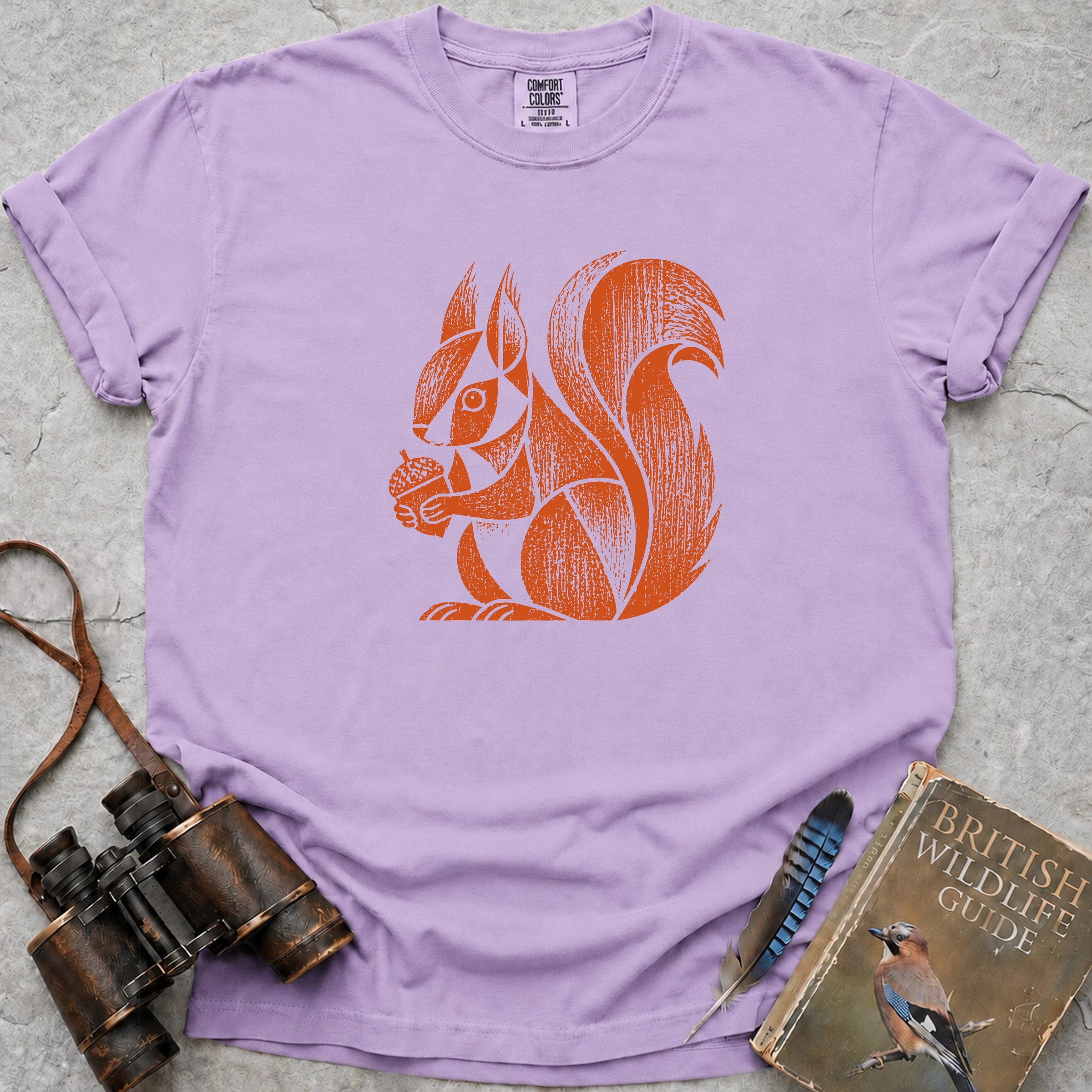 Rustic Acorn Squirrel T-Shirt — orchid