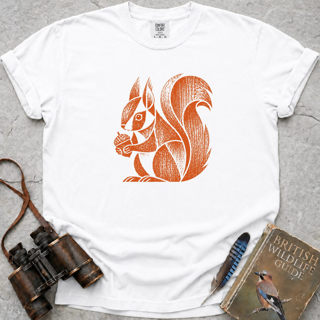 Rustic Acorn Squirrel T-Shirt — white