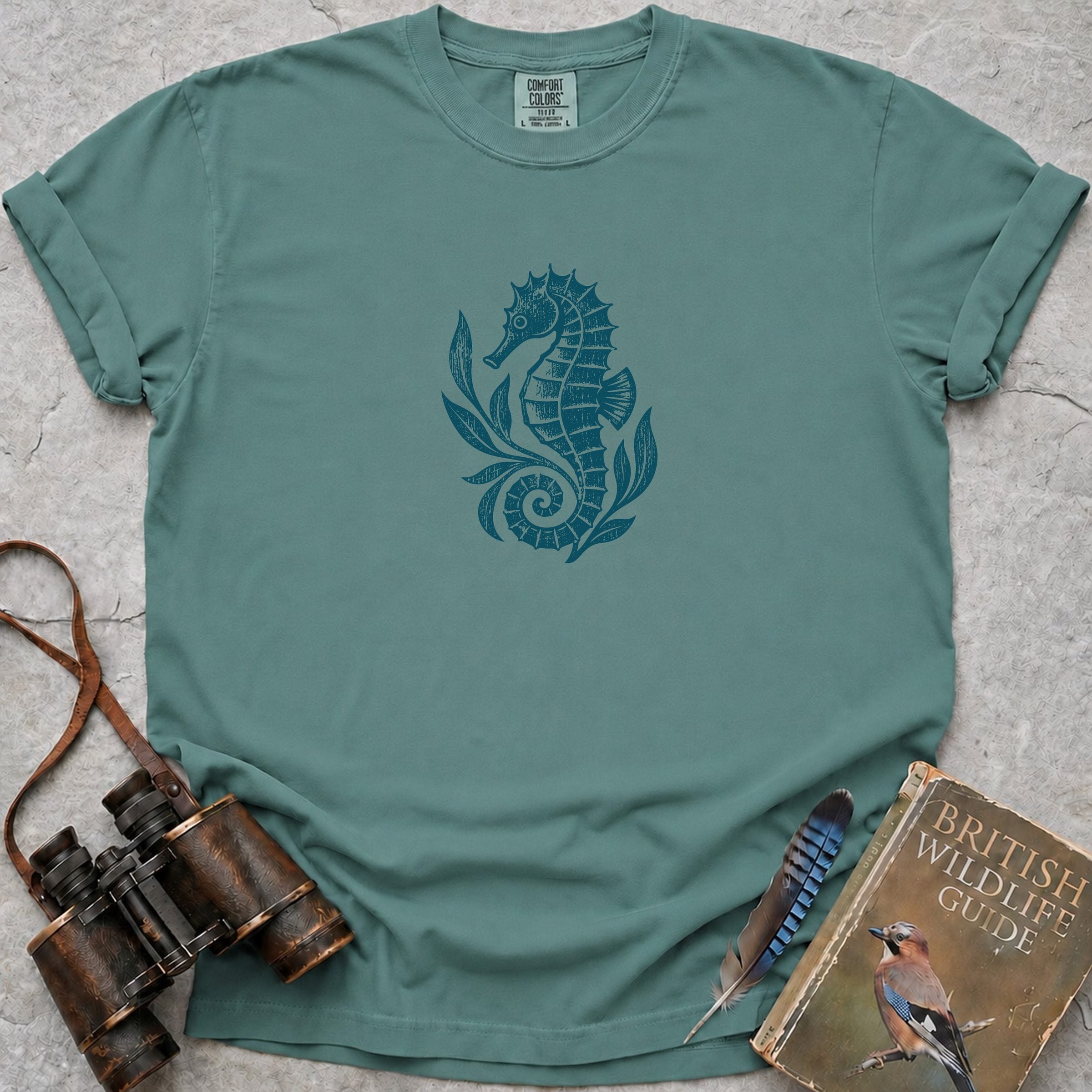 Rustic Seahorse T-Shirt — seafoam