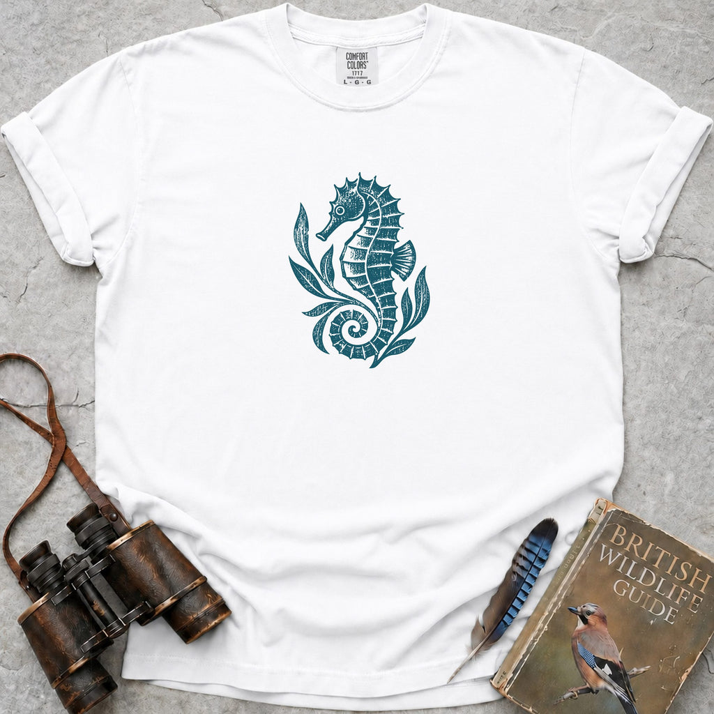 Rustic Seahorse T-Shirt — white
