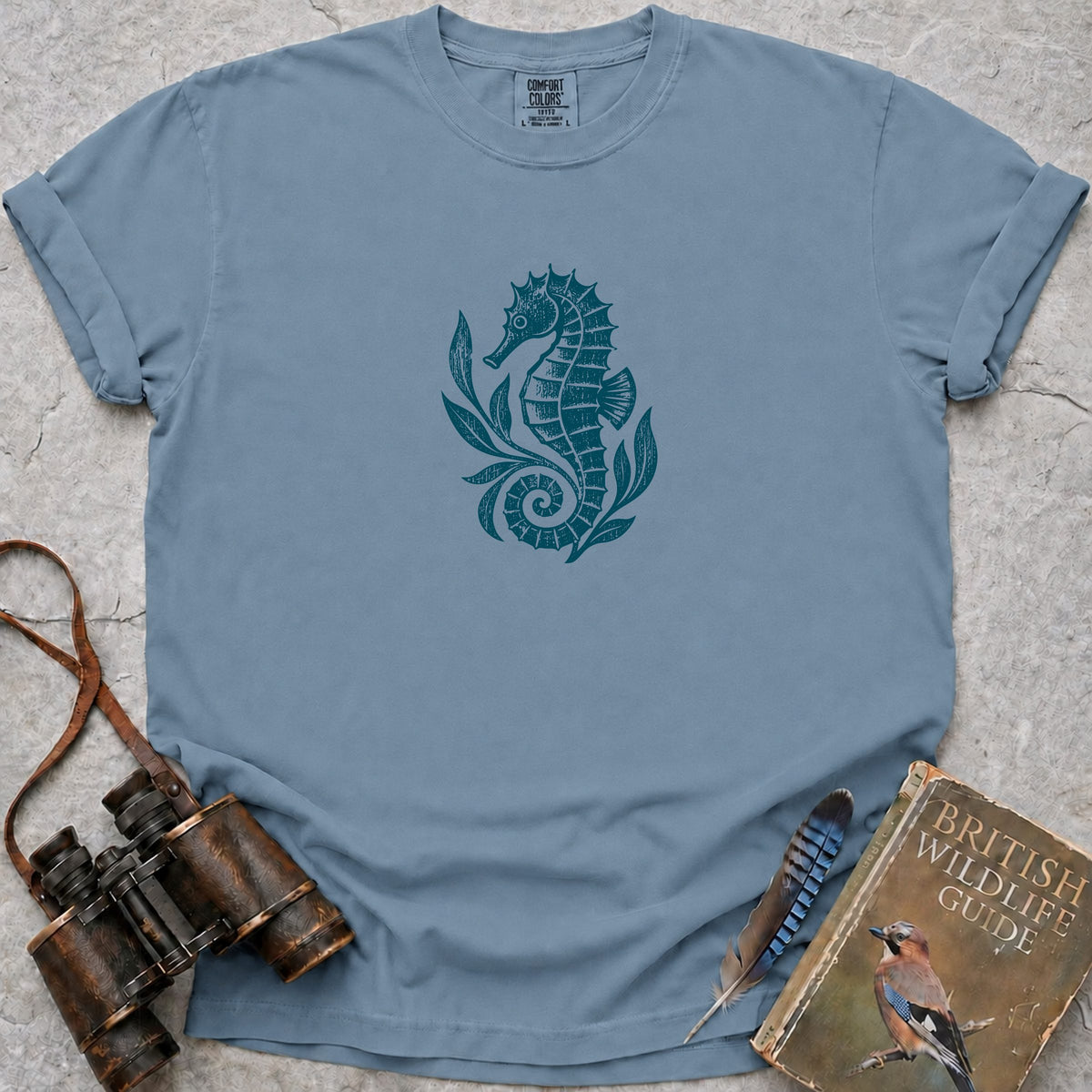 rustic-seahorse — ice blue