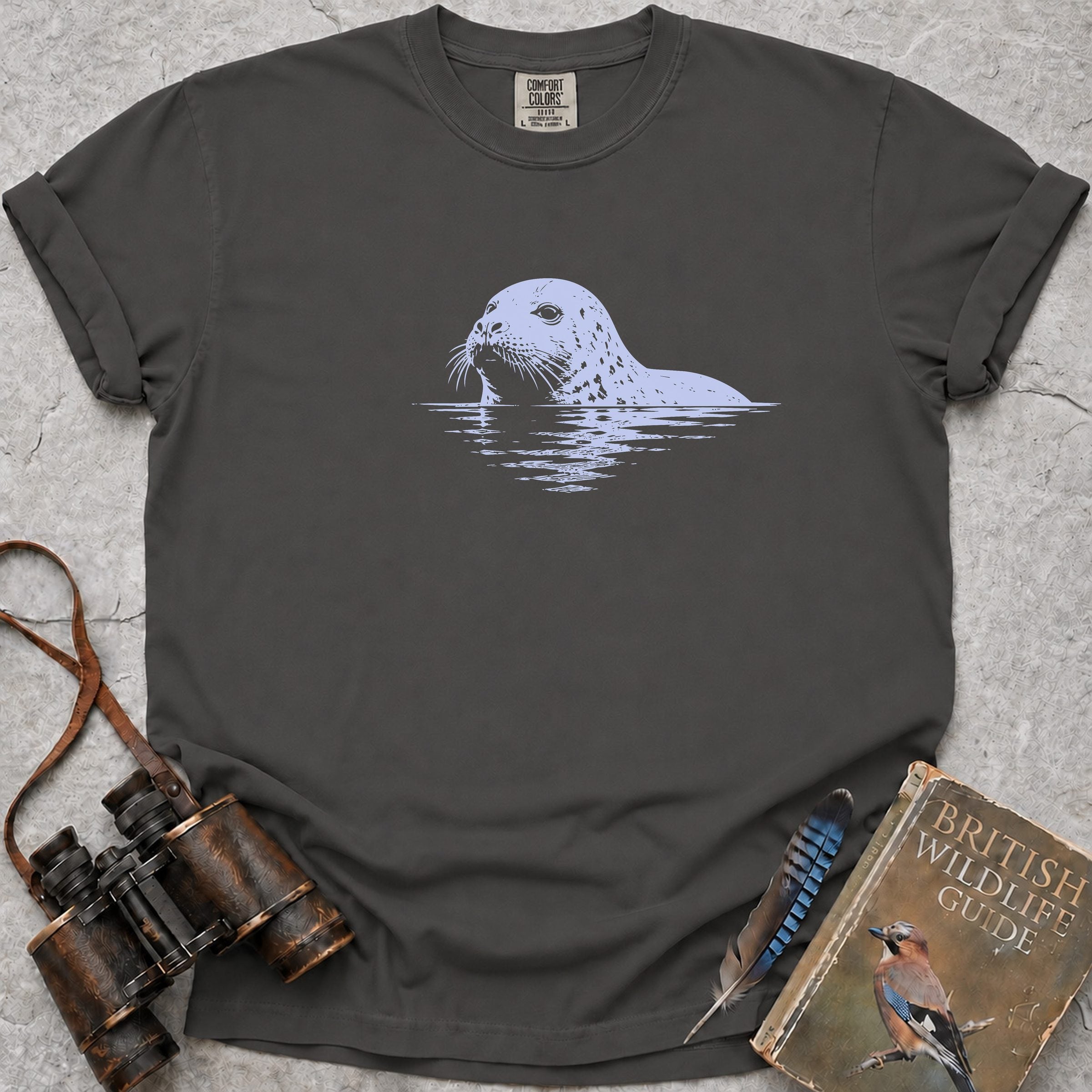 Salty Whiskered Seal T-Shirt — pepper