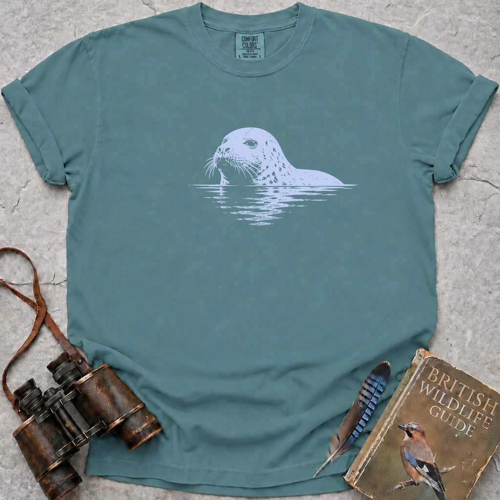 Salty Whiskered Seal T-Shirt — seafoam
