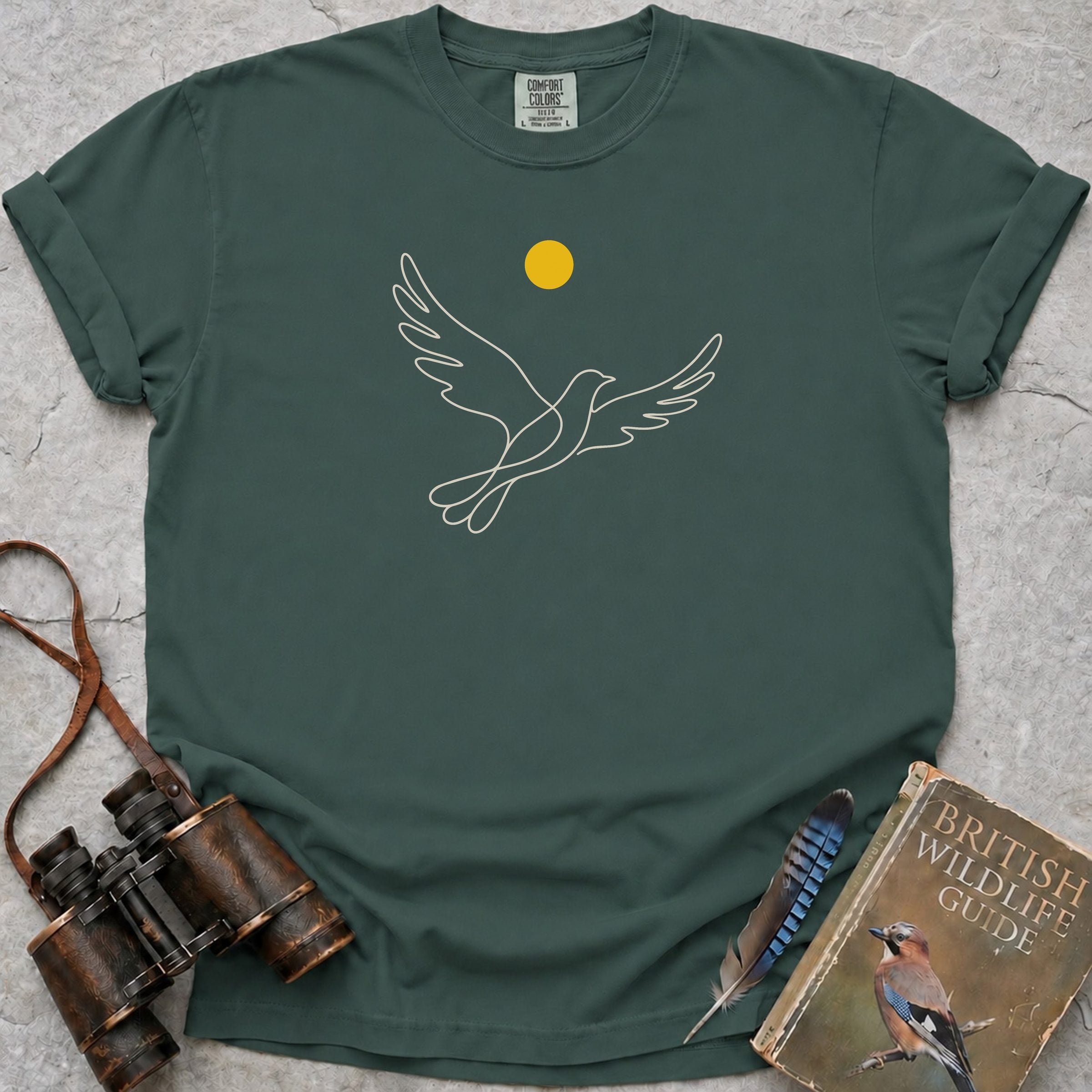 Serene Dove Sun T-Shirt — blue spruce