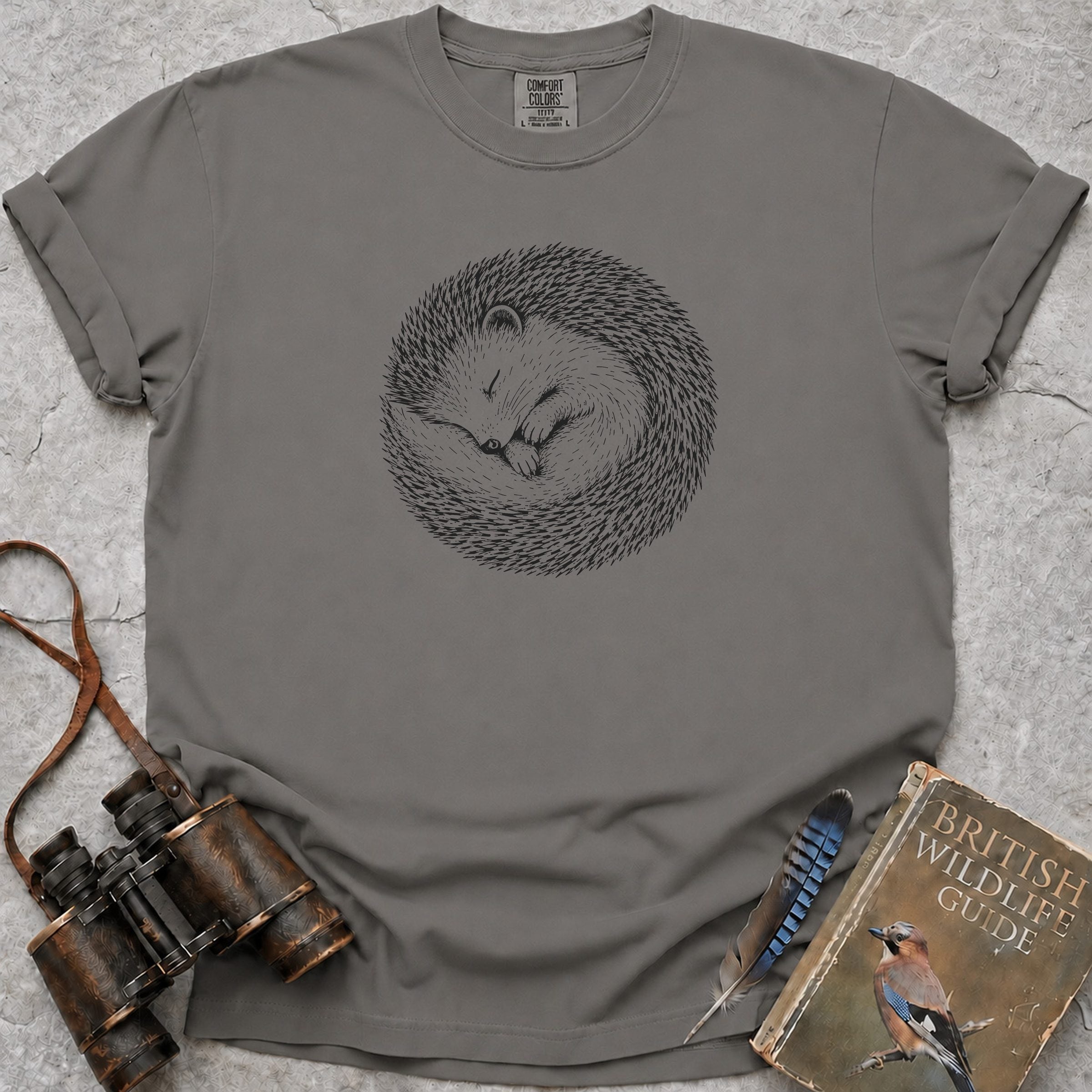 Sleeping Hoglet T-Shirt — grey