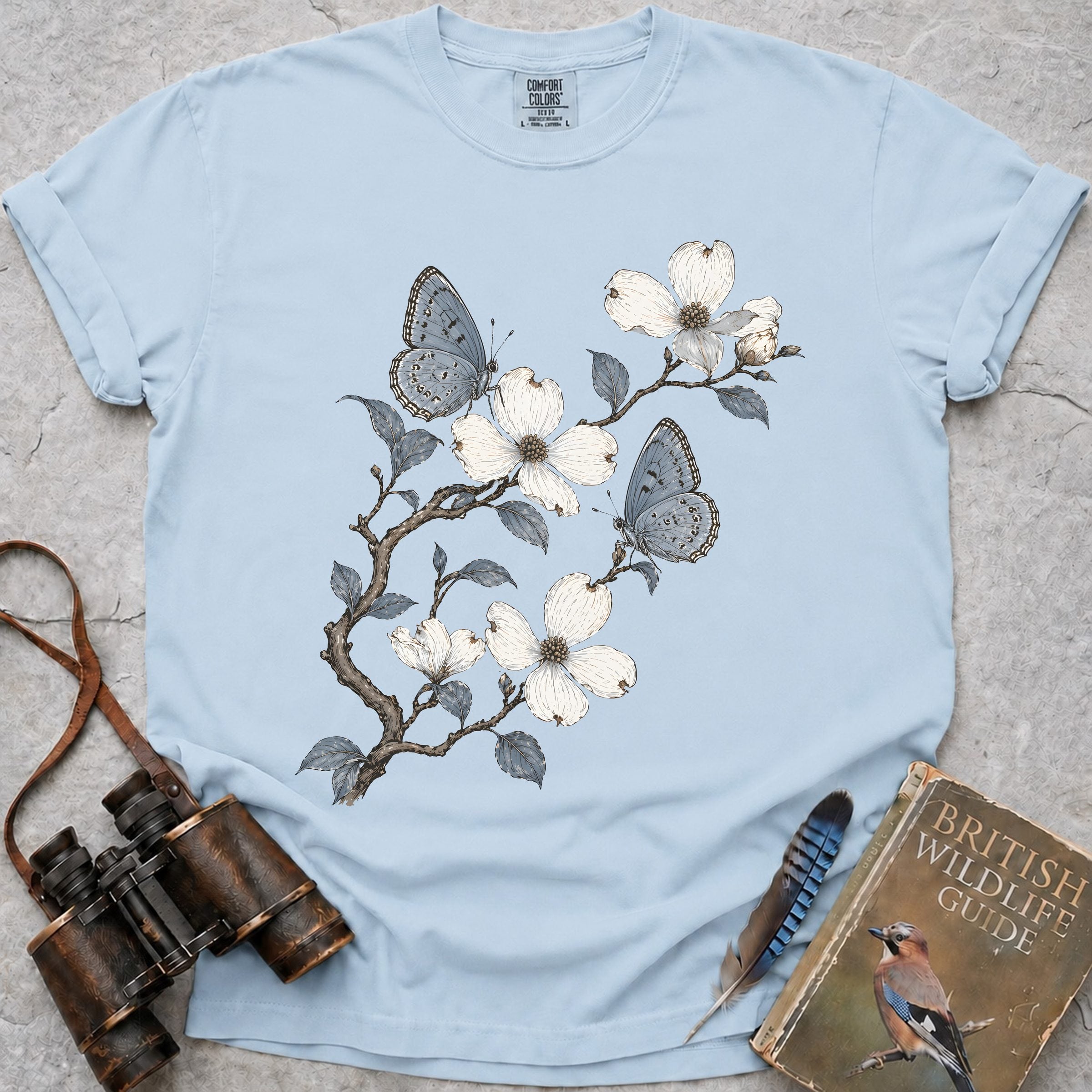 Small Blues Blossom T-Shirt — chambray