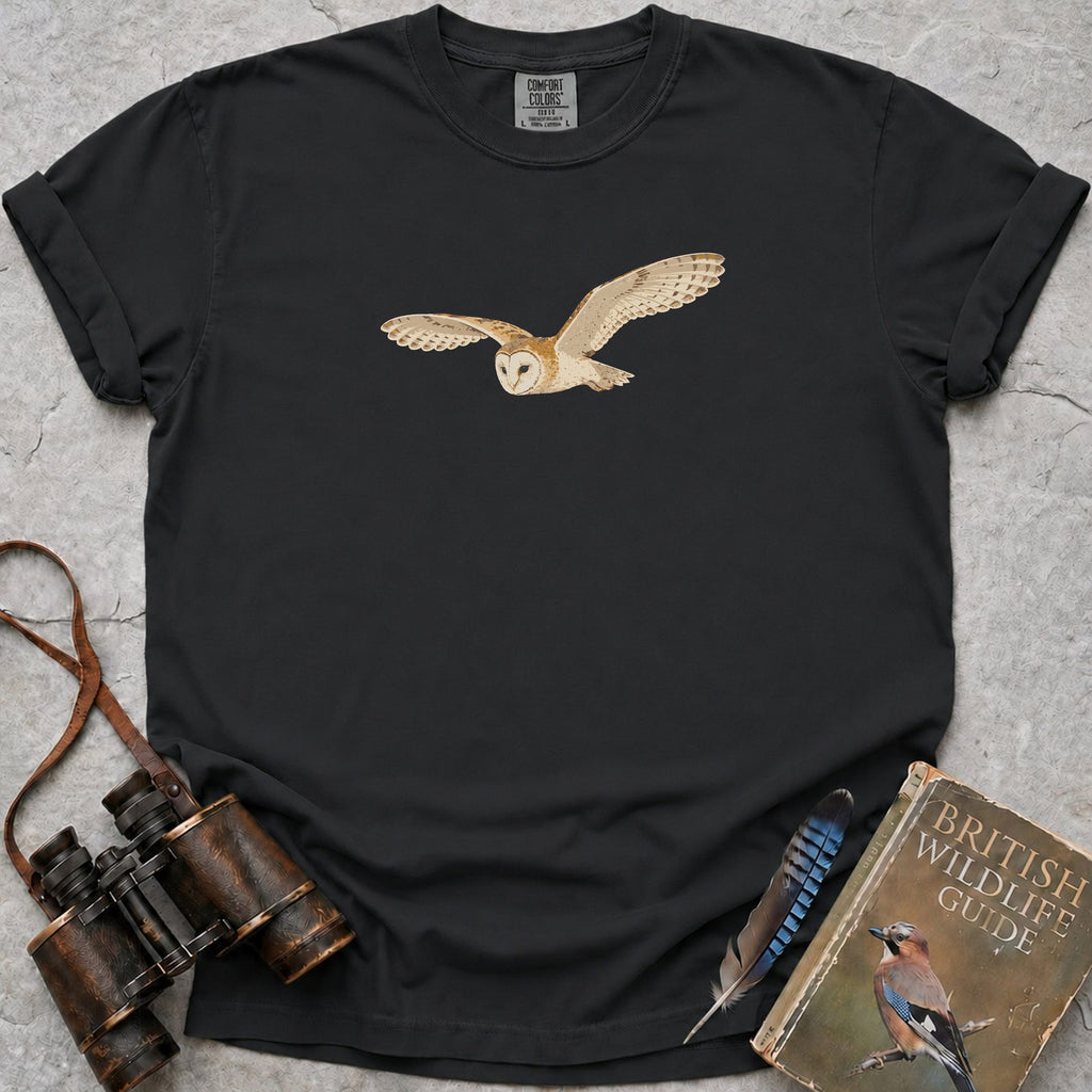 Soaring Barn Owl T-Shirt — black