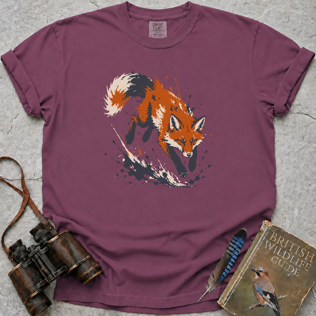 Splashing Fox T-Shirt — berry