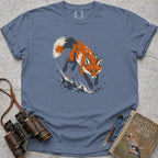 Splashing Fox T-Shirt — blue jean