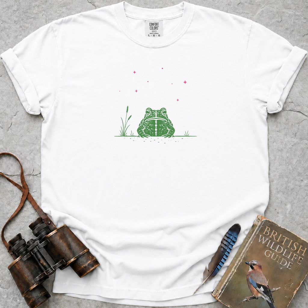 Starry Green Toad T-Shirt — white