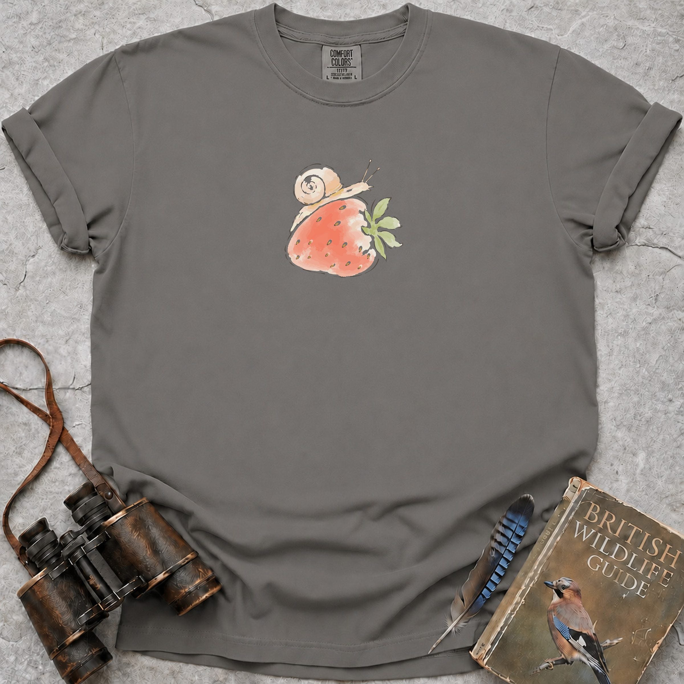 Strawberry Snail T-Shirt — grey
