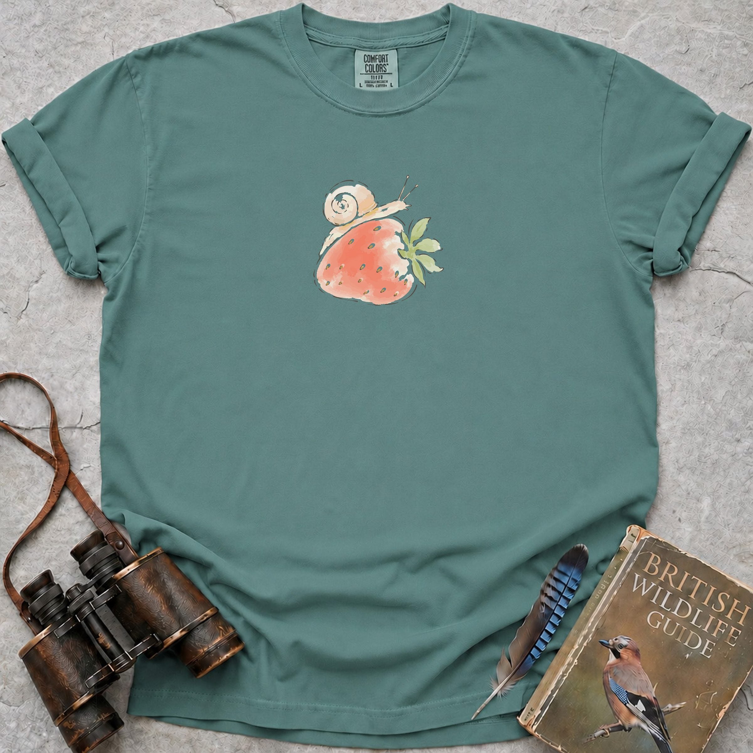 Strawberry Snail T-Shirt — seafoam
