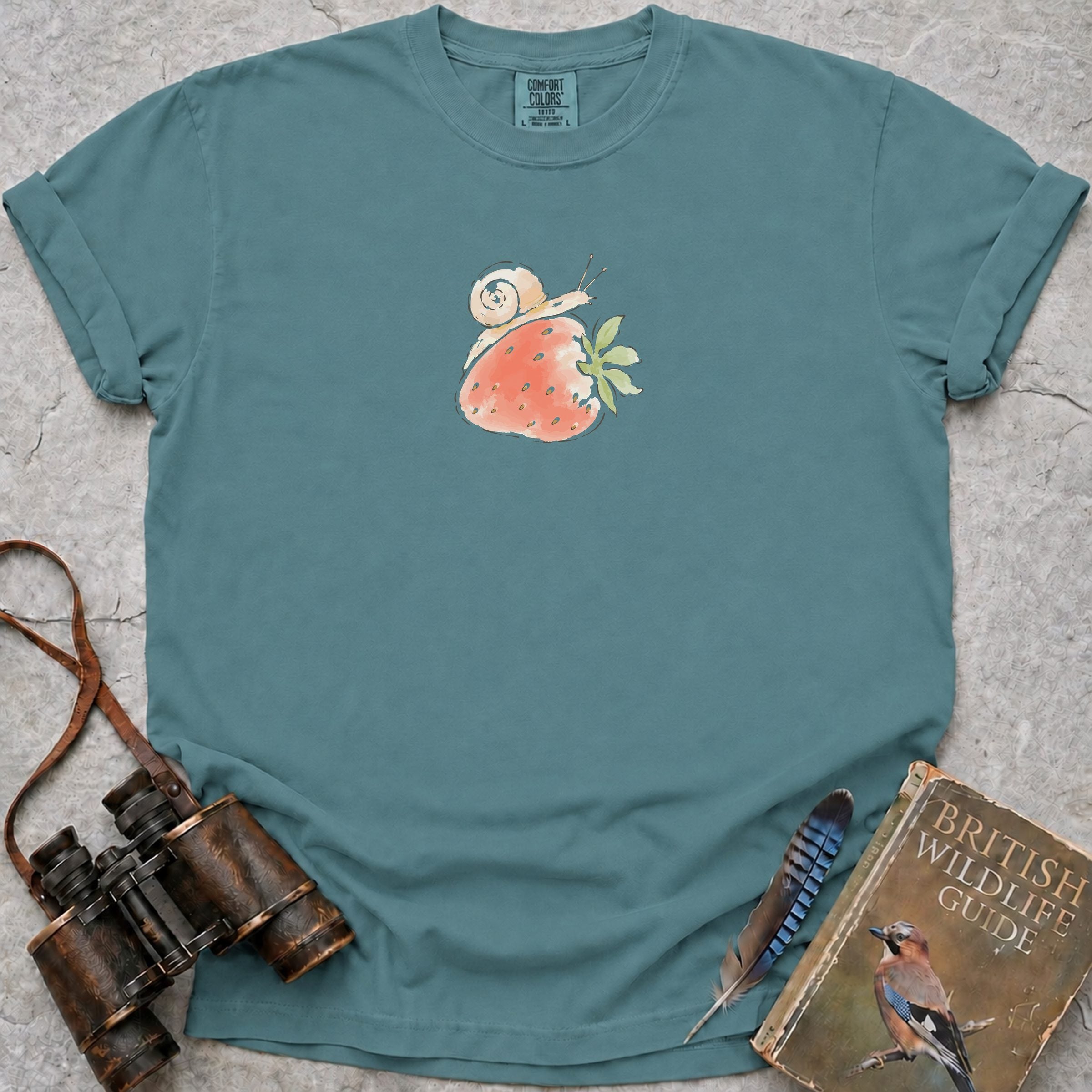 Strawberry Snail T-Shirt — seafoam
