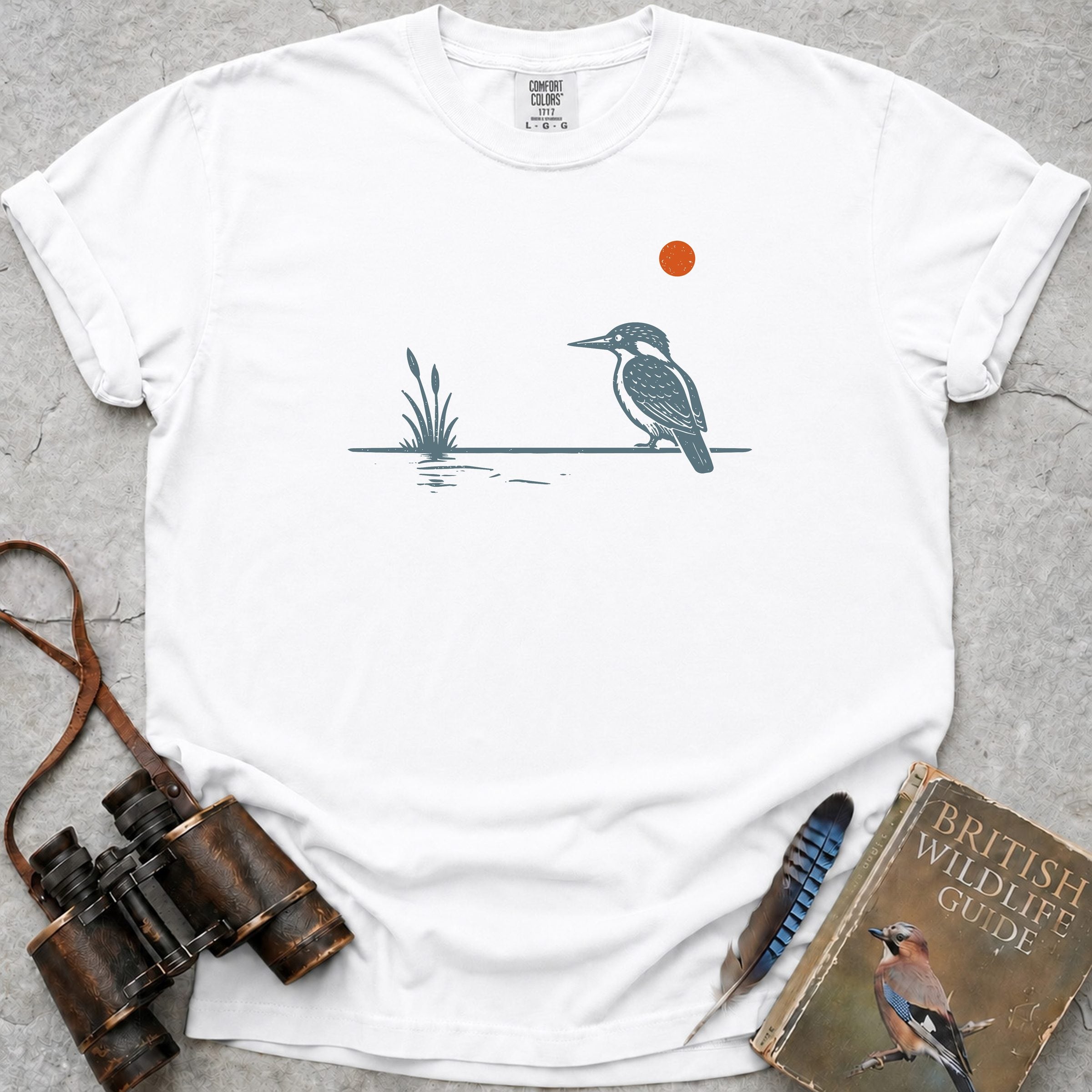 Sunset Kingfisher T-Shirt — white