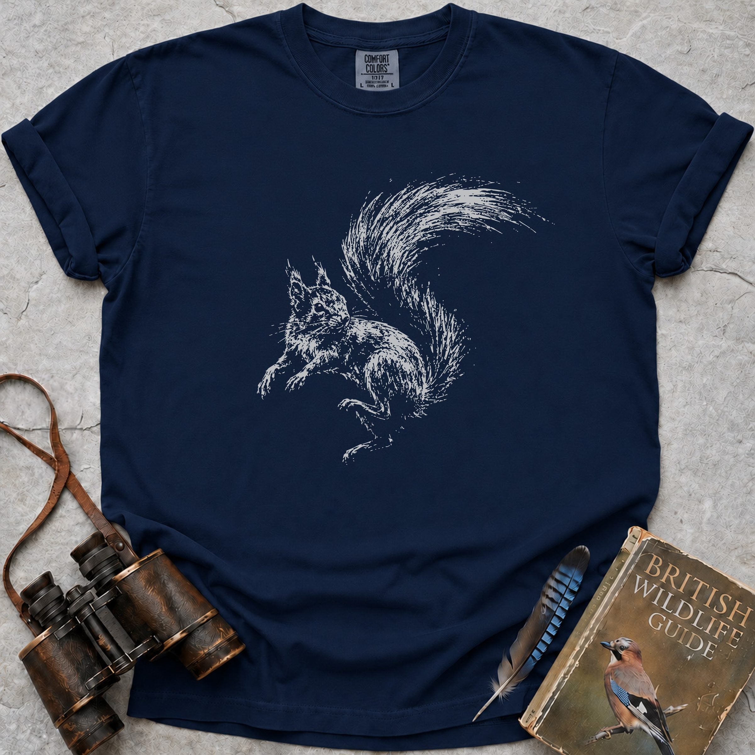 Surprised Squirrel T-Shirt — true navy